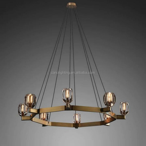 Luminaires suspendus modernes en cuivre massif, style Art Déco, pour <span class=keywords><strong>chambre</strong></span> à coucher, salon, salle à manger, vintage américain, lustre en cristal de luxe - Product Image 1