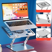 Soporte de Aluminio Resistente para Laptop, con Ventilador Silencioso, Altura Ajustable y Plegable, Superventas