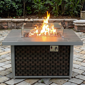 Cheminée électronique extérieure moderne en acier avec télécommande, dessus rectangulaire en carrelage <span class=keywords><strong>pour</strong></span> salon et appartement - Product Image 6