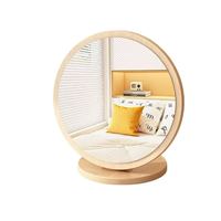 Miroir de maquillage rond de bureau, miroir de maquillage sur pied à une face, miroir de maquillage haute définition, miroir de maquillage domestique