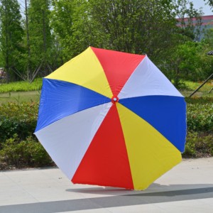 Sombrilla Plegable Multicolor de 120cm 130cm con Abrazadera, Sin Perforación, Ajustable, para Playa, Patio, Terraza - Product Image 3