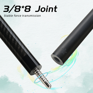 Taco de billar profesional <span class=keywords><strong>CRICAL</strong></span> CL-01 de fibra de carbono con baja deflexión, punta de 12.5mm y junta radial 3/8*8 - Product Image 4