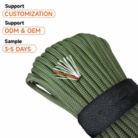 Cuerda de Paracord de Supervivencia de 5/32'' x 100 pies con Encendedor Integrado, Cuerda de Pesca, Cuerda Utilitaria Resistente 4 en 1 para Camping