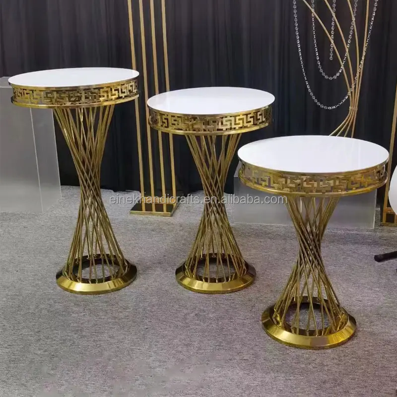 Wedding Decoration Round Metal Cake Stand Electroplating Metal Gold Table Flower Stand