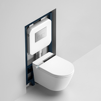 WC mural de conception nordique KD-TG2A-S avec abattant électrique, cuvette de toilette de luxe à détection de mouvement et réservoir intégré
