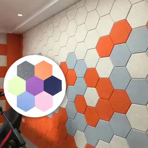 Highly Effective Absorbable Noise Studio Decorative Polyester Fiber Hexagon Acoustic Panels For Hotel