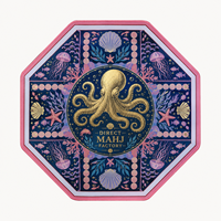 Tapis de Mahjong de Luxe Chinoiserie, Protection de Table de Jeu Octogonale, Décoration d'Intérieur Esthétique Nordique