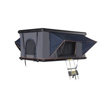 Tente de toit de voiture en polycoton imperméable 280g, coque rigide noire entièrement en aluminium, ouverture verticale, pour SUV, Jeep, camping tout-terrain