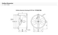 Kipas Ventilator Aksial Dinding Berbantalan Bola Listrik Efisiensi Tinggi Tahan Api Penghisap Asap Seri HTF OEM 380V