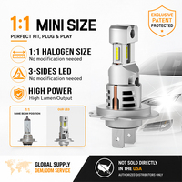 Ampoule de phare LED personnalisée PG H4 H7 H8 avec brevet exclusif, éclairage trois côtés et design compact pour un montage non destructif