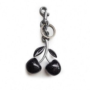 Hot Wholesale Bulk 3D Crystal <b>Key</b> Chain Women Girl <b>Bag</b> Charms Keyring 3D Crystal Red Black Gold Cherry Keychain - Product Image 2