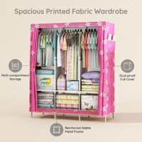 Armoire de rangement portable sur mesure en tissu non tissé anti-poussière, moderne, en métal, pour chambre à coucher, organisateur de vêtements