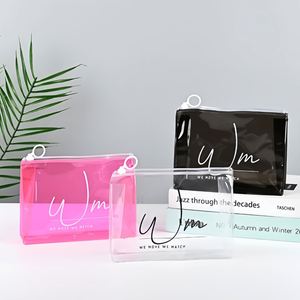 Sac à fermeture éclair en PVC holographique transparent, sac de voyage portable pour ranger les cosmétiques, personnalisable avec impression de logo en couleur - Product Image 2