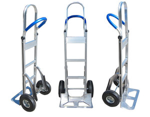 800lbs स्टील पी-हैंडल हाथ ट्रक 13 "न्यूमेटिक पहियों के गोदाम हाथ ट्रॉली - Product Image 5