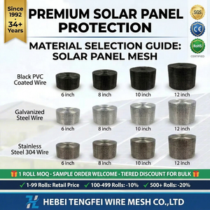 Malla de protección para paneles solares Tengfei de 6 pulgadas x 100 pies, recubierta de PVC negro, a prueba de palomas, ardillas y roedores, venta al por mayor OEM - Product Image 2