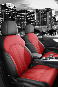 Nuevos cojines de asiento de coche impermeables personalizados 2017-2024 personalizados de paquete completo para <span class=keywords><strong>Audi</strong></span> <span class=keywords><strong>A4</strong></span>/allroad fundas de asiento de cuero de PVC Rojo Negro - Product Image 2