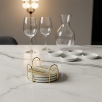 Ensemble de sous-verres en céramique moderne, 6 pièces, réutilisables, écologiques, durables, résistants à la chaleur, antidérapants, de qualité alimentaire, isolants, anti-graisse, cadeau pour la maison, 5 mm