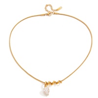 Nouveauté : Collier pour femme en acier inoxydable plaqué or 18 carats avec chaîne serpent torsadée en spirale et pendentif en forme de poire avec zircon cubique