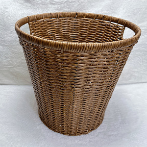 Panier à linge rond en osier, écologique, pour rangement domestique - Product Image 1