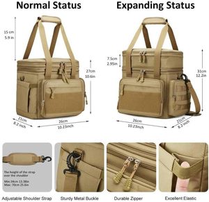 600D Oxford 24L Large Insulated <b>Adult</b> Thermal <b>Lunchbox</b> Multi-Pocket Soft Cooler Tote Bag Water-Resistant Reusable <b>for</b> Outdoor - Product Image 2