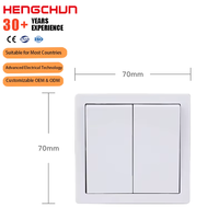Interruptor de pared estándar de la UE 2 Gang 2 Way Interruptor de luz eléctrica de PC ABS montado en superficie para uso doméstico y de oficina Precio bajo