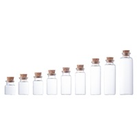 Bouteilles en verre transparentes vides de 5ML, 8ML, 10ML, 14ML, 16ML, 20ML avec bouchon en liège, petites bouteilles à épices, pots, flacons pour loisirs créatifs, sérigraphiés
