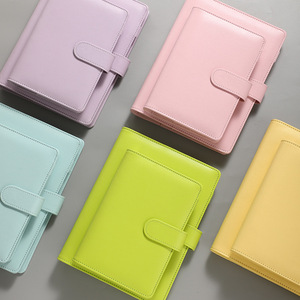 Macaron colore grazioso cartoleria notebook raccoglitore A5 diario ufficio logo personalizzato semplice filo con copertina rigida a foglia larga - Product Image 1