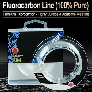 Forte forza di trazione 100% filo da pesca Fluorocarbon 50m lavello linea di pesca <span class=keywords><strong>Leader</strong></span> di pesca di alta qualità - Product Image 2