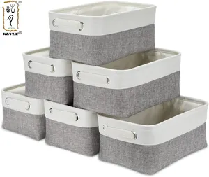 Cesta de almacenamiento KUYUE plegable caja de almacenamiento de juguetes organizador plegable blanco organizador de ropa moderno plegable rectangular Manual