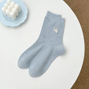 <span class=keywords><strong>Chaussettes</strong></span> mi-mollet pour femmes style ballet français, motif chiot de dessin animé mignon, style Mori avec nœuds - Product Image 5