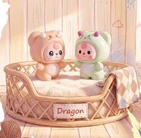 Prix de gros Authentique 12 pièces/boîte Série Baby Three Little Dragon World Beans Boîte mystère Adorables mini figurines Ornements de bureau