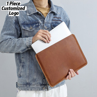 Nouvelle Housse Intérieure Portable Faite à la Main en Cuir Véritable pour iPad et Ordinateur Portable, Pochette pour Ordinateur Portable 14 Pouces en Cuir de Vachette Pleine Fleur