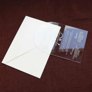 دعوة جميلة من DIY مصنوعة يدويًا من القماش الأبيض مع ظرف من الأكريليك الشفاف مناسبة لحفلات الزفاف وأعياد الميلاد وحفلات السنة - Product Image 3