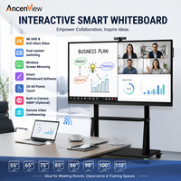 Pizarra Inteligente de 86 Pulgadas 4K con Pantalla Táctil Interactiva de 20-40 Puntos, con Android Windows 3G/4G, para Negocios y Educación, 4GB de RAM