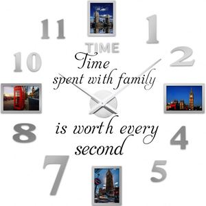 Large Size DIY Photo Frame <b>Wall</b> Clock 3D Acrylic Mute Digital Clock <b>Wall</b> Sticker Home Decorative Quartz Clock - Product Image 5