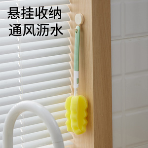Cepillo para tazas con cabezal de esponja reemplazable para limpieza de botellas de uso diario - Product Image 4