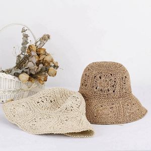 Bohemia Style Beach <b>Hats</b> Unisex Luxury Handmade Crochet Floppy Brim Straw Bucket <b>Hat</b> <b>for</b> Travel Casual Cycling - Product Image 4