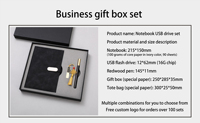 Ensemble cadeau personnalisable de carnet A5 en cuir PU avec stylo et USB à des fins promotionnelles