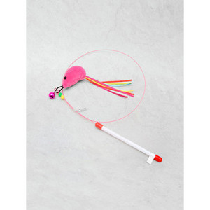 Eco-friendly Cotton Cat Teaser Stick giocattolo interattivo per animali domestici per giocare a filo canna da pesca ispirato - Product Image 1