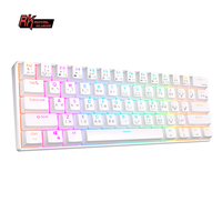 Royal Kludge Rk61 Keyboard Mini Nirkabel Berkualitas Tinggi untuk Komputer Keyboard Mekanik 60% Keyboard Gaming Transparan Thailand