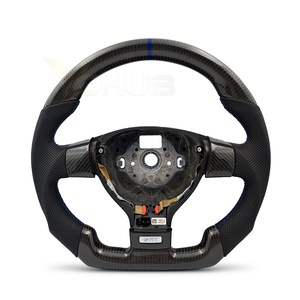 Volant personnalisé en cuir perforé avec inserts en fibre de carbone pour <span class=keywords><strong>VW</strong></span> Volkswagen Golf 5 Mk5 GTI Jetta R32 Passat B6 <span class=keywords><strong>R</strong></span> <span class=keywords><strong>Line</strong></span> - Product Image 1