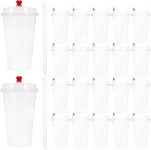 Gobelets jetables en plastique PP personnalisés de haute qualité pour boissons, fruits, lait et bubble tea, 16 oz et 20 oz, avec couvercles - Product Image 1