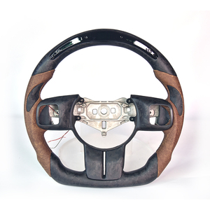 Volant en fibre de carbone forgée et modifié pour <span class=keywords><strong>Jeep</strong></span> <span class=keywords><strong>Wrangler</strong></span> ancien, assemblage en cuir perforé suédé velours personnalisé - Product Image 1