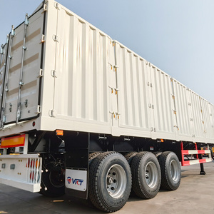 13m Side Wing Van Trailer Heavy Duty Tri Axle Box Trailer Precio bajo Cuerpo cerrado Acero Semirremolque para camiones - Product Image 5
