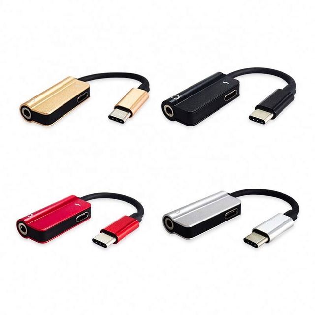 OEM New USB Type-C Audio Charging Adapter 2 in 1 Type C Male to Female 3.5mm Headphone Jack + Charging Converter