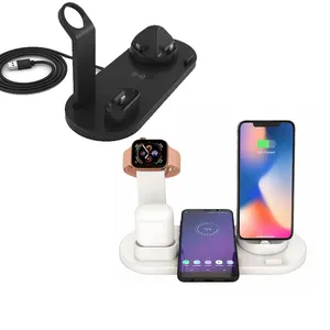 electric items europe warehouse Qi Wireless Charger +6 in1 USB Dock Station For smart Watch earphones cell phone