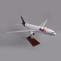 Modèle d'avion cargo FedEx 777 de 47 cm en résine réaliste avec roues, simulation statique, ornement, souvenir, cadeau