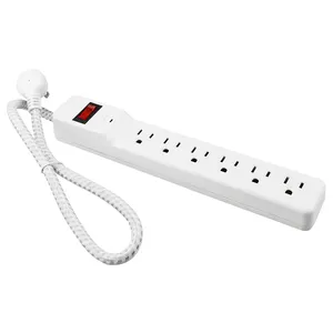 Power Strip Surge Protector ETL Listed ABS Flame Retardant Housing 6 Outlets Braided Cord Power Bar