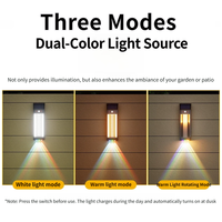 Lampe murale solaire à batterie lithium, étanche IP65, blanc chaud RGB avec détecteur de mouvement pour jardin extérieur et éclairage mural