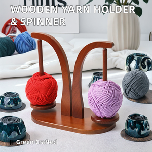 Support de fil pour tricoter et crocheter, cadeau de crochet pour les amoureux du tricot, fileur de fil en bois pour Crochet - Product Image 2